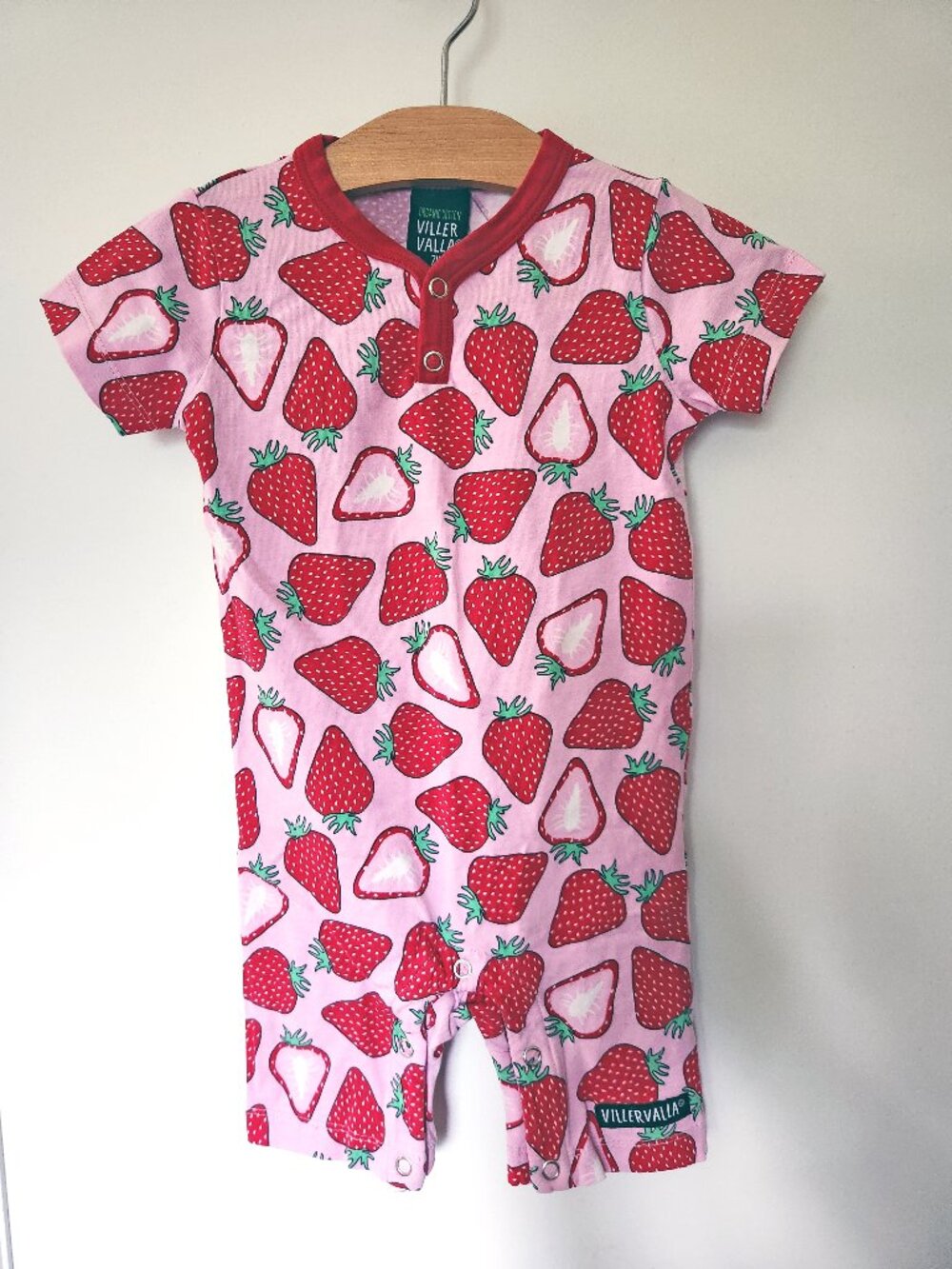 Villervalla Organic Cotton Strawberry Romper